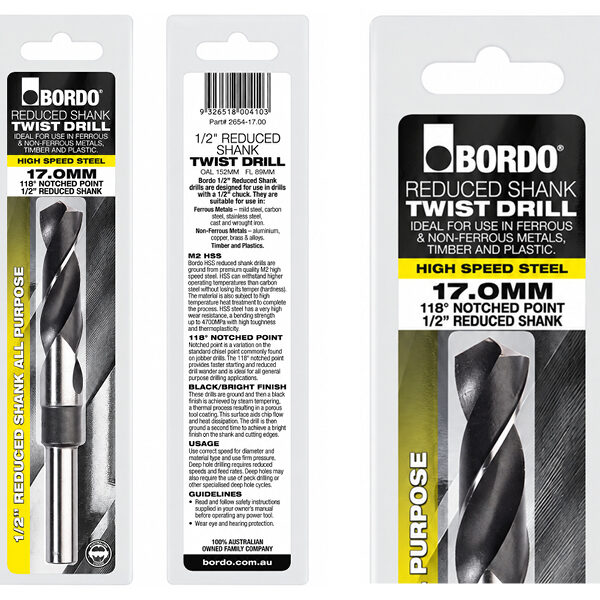 Reduced Shank Drill Bits